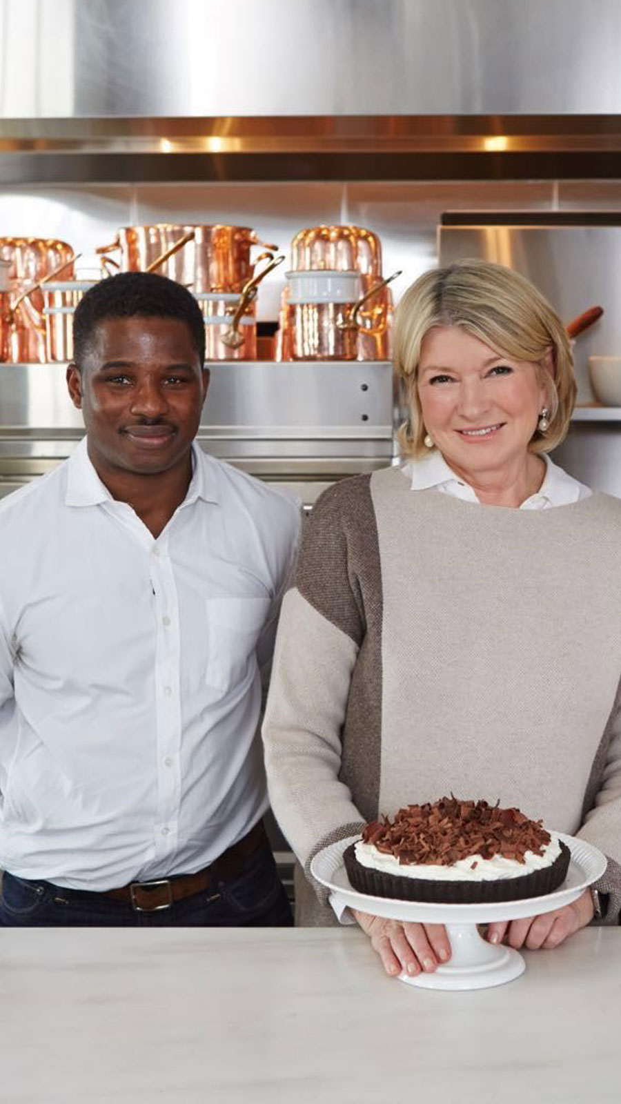 Abraham with Martha Stewart in her Kitchen